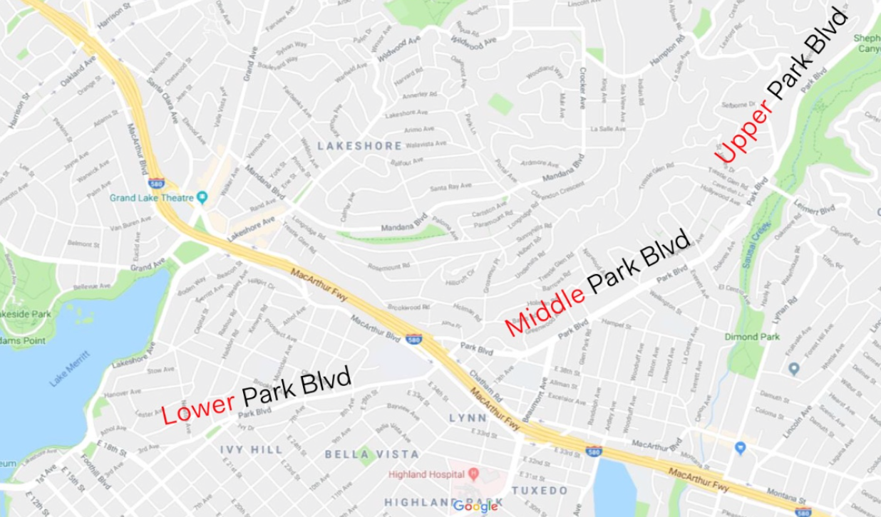 map of Park Blvd